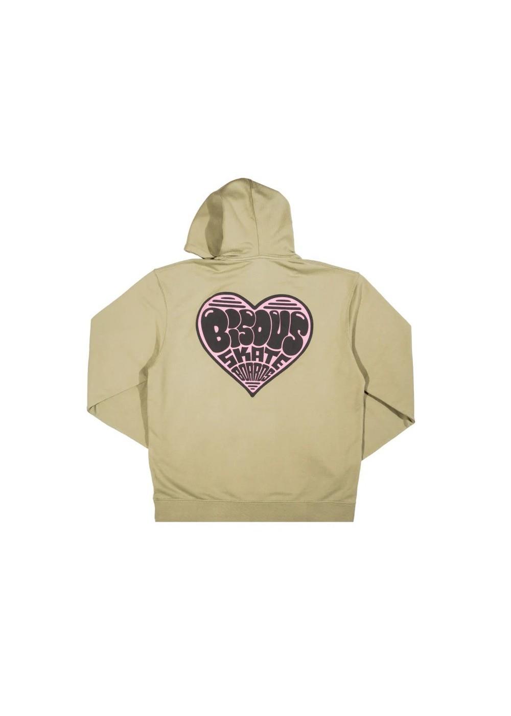 Bisous Skateboard SWEAT BISOUS HOODIE HEART LIGHT OLIVE  BHOODIEHEARTLIGHTOLI chez West Gallery Dieppe
