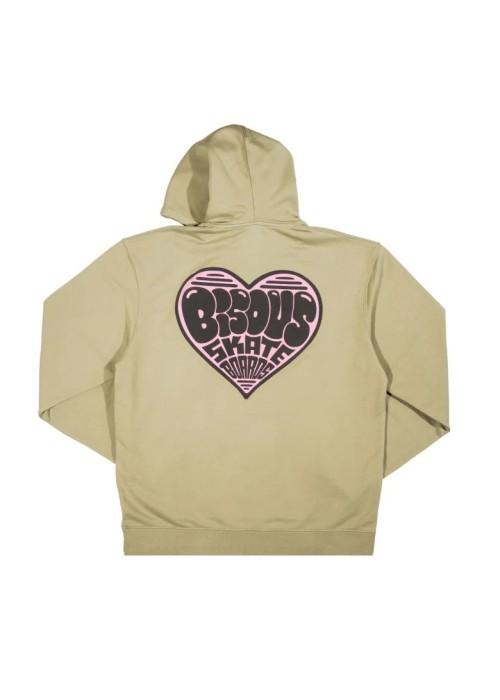 Bisous Skateboard SWEAT BISOUS HOODIE HEART LIGHT OLIVE  BHOODIEHEARTLIGHTOLI chez West Gallery Dieppe