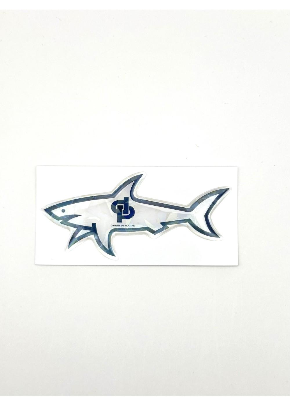 Stickers Shark STICKER SHARK LOGO D'OR ET DE PLATINE  SHARKLOGODORETDEPLATINE chez West Gallery Dieppe