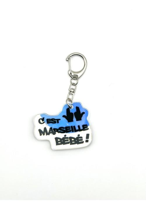 Graph' Keyz PORTE-CLÉS C'EST MARSEILLE BÉBÉ PLEXI  PLEXICESTMARSEILLEBEBE chez West Gallery Dieppe