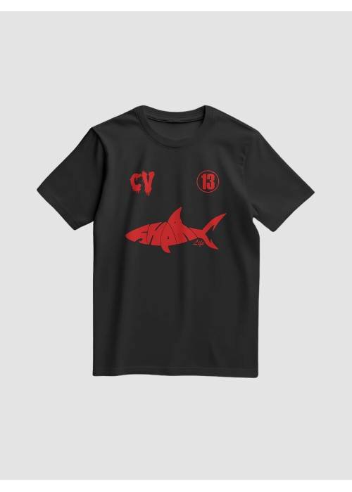 SHARK LIFE TEE SHIRT SHARK LIFE CV 13 NOIR ET ROUGE TEESHARKNOIRROUGE chez West Gallery Dieppe