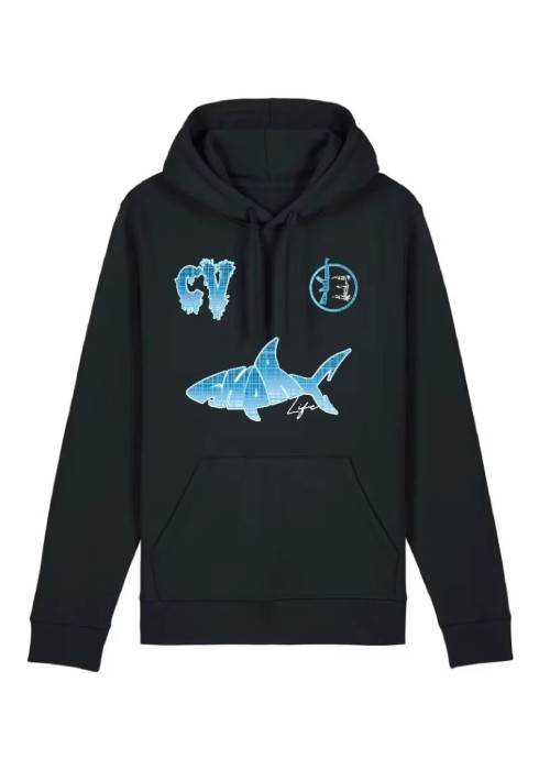 SHARK LIFE SWEAT À CAPUCHE SHARK LIFE BLUE SHARKSWEATBLUE chez West Gallery Dieppe