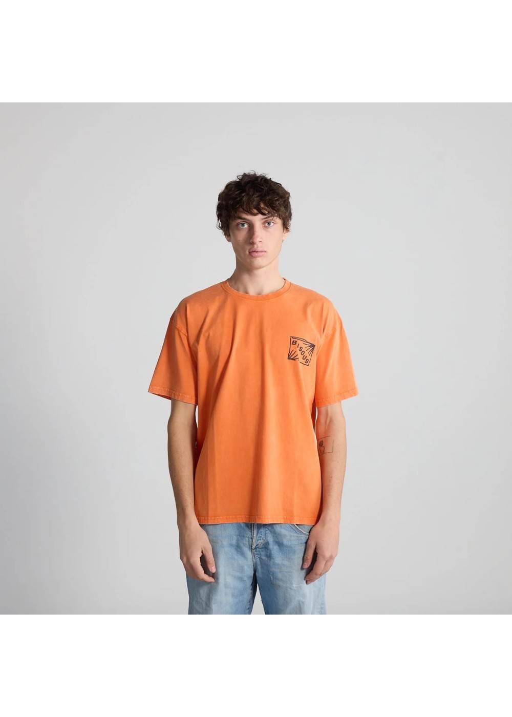 Bisous&nbsp;Skateboard TEE SHIRT BISOUS FLYER WASHED ORANGE BBISOUSFLYERWASHED chez West Gallery Dieppe