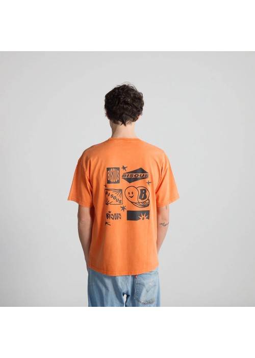 Bisous&nbsp;Skateboard TEE SHIRT BISOUS FLYER WASHED ORANGE BBISOUSFLYERWASHED chez West Gallery Dieppe