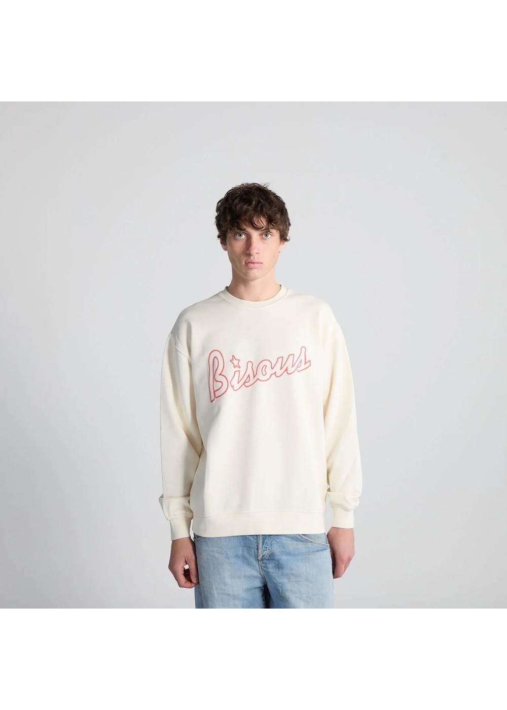 Bisous&nbsp;Skateboard SWEAT BISOUS CREWNECK LOUNGE WASHED WHITE BBISOUSCREWNECKLOUNGE chez West Gallery Dieppe