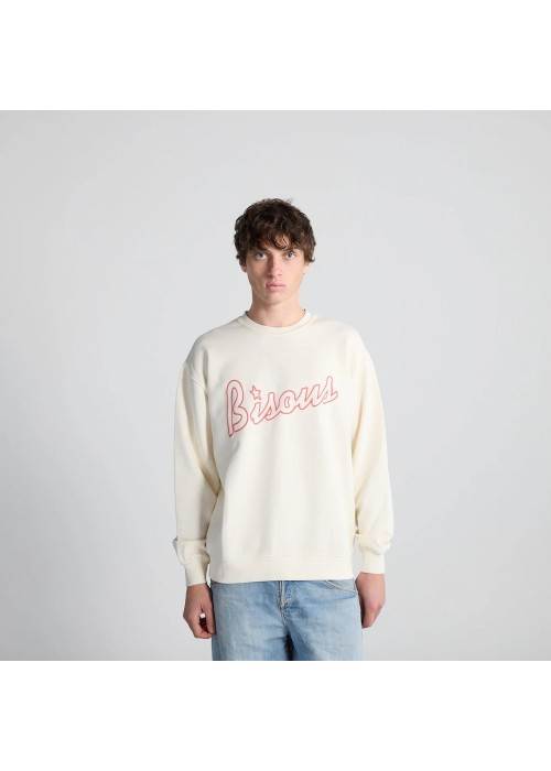 Bisous&nbsp;Skateboard SWEAT BISOUS CREWNECK LOUNGE WASHED WHITE BBISOUSCREWNECKLOUNGE chez West Gallery Dieppe