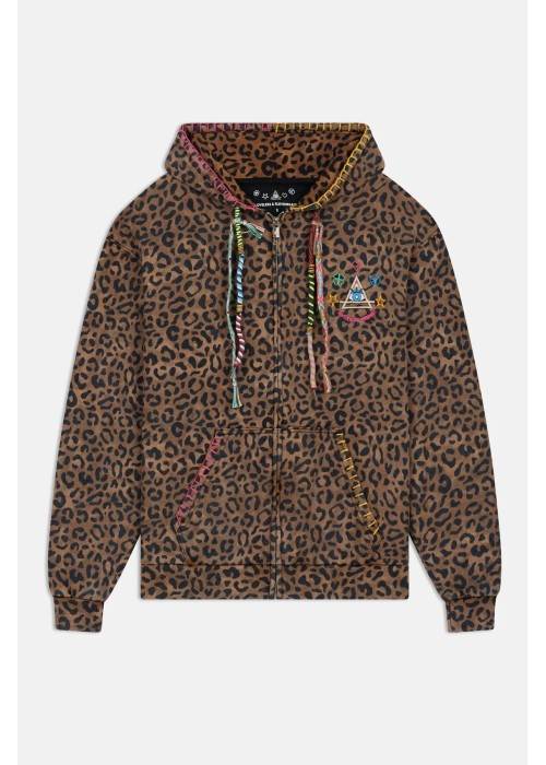 ELEVEN PARIS SWEAT ZIP À CAPUCHE ELEVEN PARIS MOON LÉOPARD EPMOONLEO chez West Gallery Dieppe