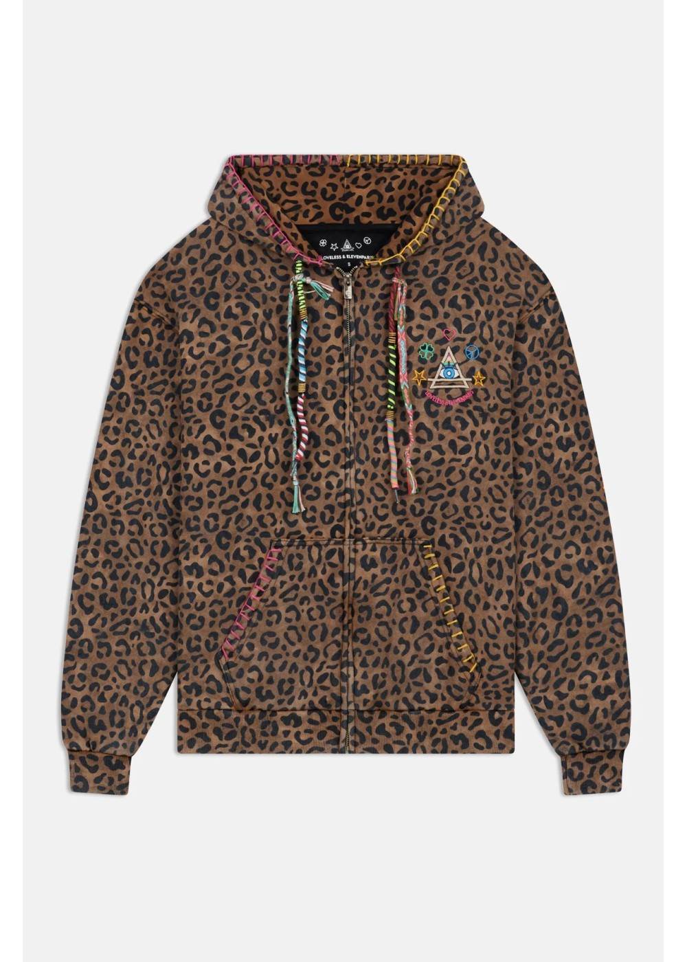 ELEVEN PARIS SWEAT ZIP À CAPUCHE ELEVEN PARIS MOON LÉOPARD EPMOONLEO chez West Gallery Dieppe