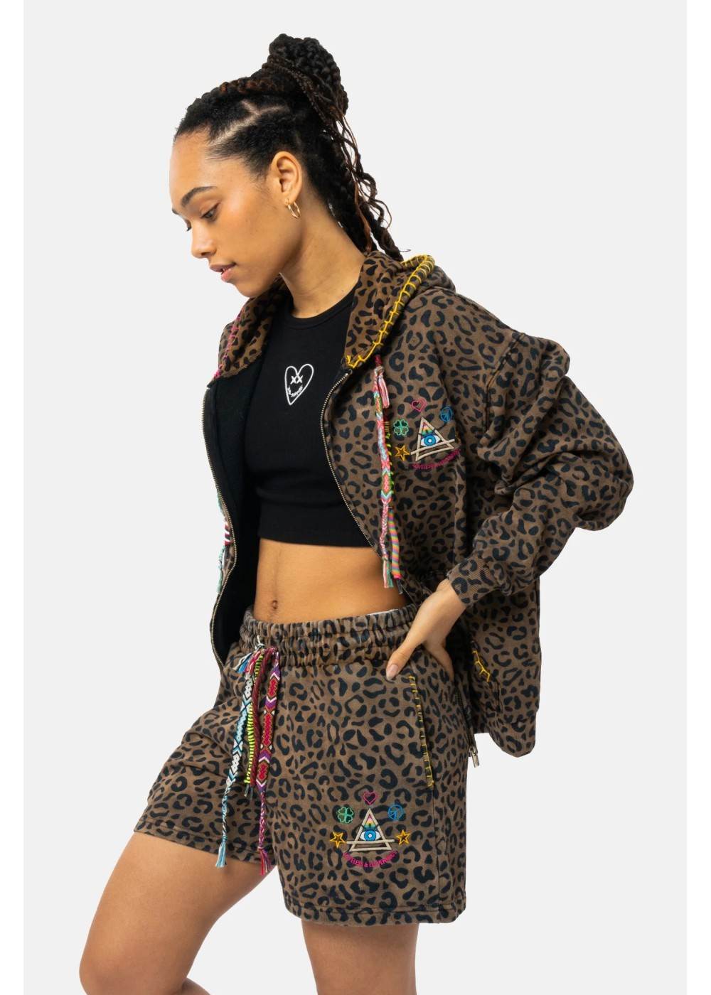 ELEVEN PARIS SWEAT ZIP À CAPUCHE ELEVEN PARIS MOON LÉOPARD EPMOONLEO chez West Gallery Dieppe